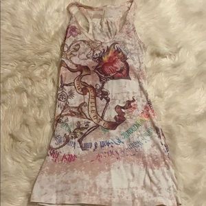 Graffiti like tank top.